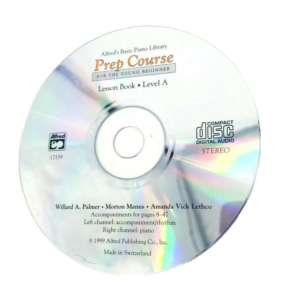 Alfreds Basic Piano Library Prep Course Lesson Level A Accompaniment Pgs 8-47 CD